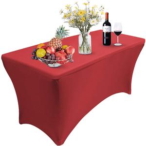 1 Pack Stretch Spandex Table Covers for Rectangular Tables,4FT Elastic Fitted Tablecloth,Universal Rectangular Table Cloth Protector for Outdoor Party,Wedding,Bar,Birthday,Banquet,Events