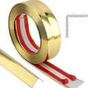 Peel and Stick Wall Molding Trim, Multifunctional Corner Guards & Caulk Strip Baseboard for Floor, Door Frame Protection (Shiny Gold, 16.4ft x 0.8inch)