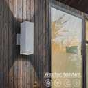 Cerdeco Aluminum Modern Outdoor Wall Light, Exterior Outdoor Wall Sconce Up Down Light Fixtures Matte White [ETL Listed]