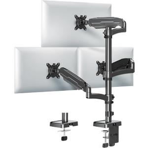 MOUNT PRO Triple Monitor Mount for Max 32" Computer Screen, Adjustable 3 Monitor Desk Mount, up to 19.8lbs Each, Three Display Arm with Tilt Swivel Rotation, VESA Mount 75x75/100x100mm