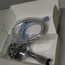 Handheld shower head2X Power Wash for Tub&Tile, Pause Mode for Water Saving, Easy Clean Nozzles, 5.5ft Hose,Bracket / Silver