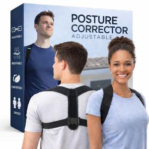 AMAZINK Adjustable Posture Corrector-Back Brace for Men and Women Straightener for Mid, Upper Spine Support- Neck, Shoulder, Clavicle and Back Pain Relief-Breathable. One Size