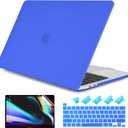 DONGKE for MacBook Pro 13 inch Case 2023 2022 2021 2020 Release Model: A2338 M2/M1 A2289 A2251 with Touch Bar & Touch ID, Frosted Matte Plastic Hard Shell Case & Keyboard Cover, Deep Blue
