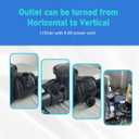 DoE-Compliant CEC approved 1.5HP 115v 4920GPH Above Ground Pool Pump with On/Off Switch and Horizontal Reversible Discharge