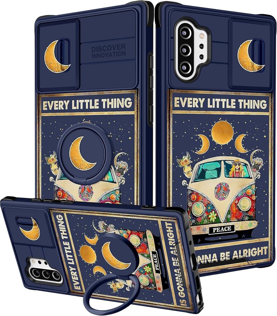 Funermei for Samsung Galaxy Note 10 Plus Phone Case - Women Cute Girls Cover Pretty Girly Bus Kawaii Animals Design with Camera Cover Ring Stand Funda for Galaxy Note 10 Plus Case