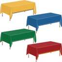 4Pcs Magic Party Decorations Magic Tablecloth Magical World Birthday Table Cloth Decor Red Green Blue Yellow Theme Plastic Table Cover Themed Tablecloth for Baby Shower Supplies