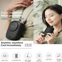 AOCOOLFAN Portable Neck Fan, Mini Small Personal Handheld Fan USB Rechargeable 3 Speed for Girls Boys Woman Eyelash Travel Home Office Outdoor (Black)