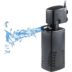 TARARIUM Fish Tank Filter for 15-40 Gallon Tank Crystal Clear Powerful Internal Aquarium Filters Submersible Pump& Filter System Turtle Tank Accessories