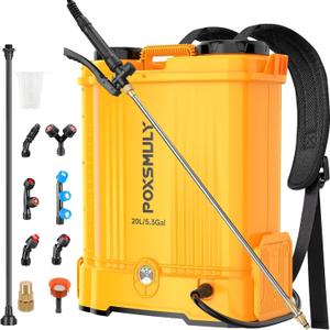 Battery Powered Backpack Sprayer for Dewalt 20v Max Battery, 5.3 Gallon, 100 PSI Electric Weed Sprayer, Yard Graden Sprayer with Telescopic Wand, 7 Nozzles, Backpack Sprayer 20v (Battery Not Included)