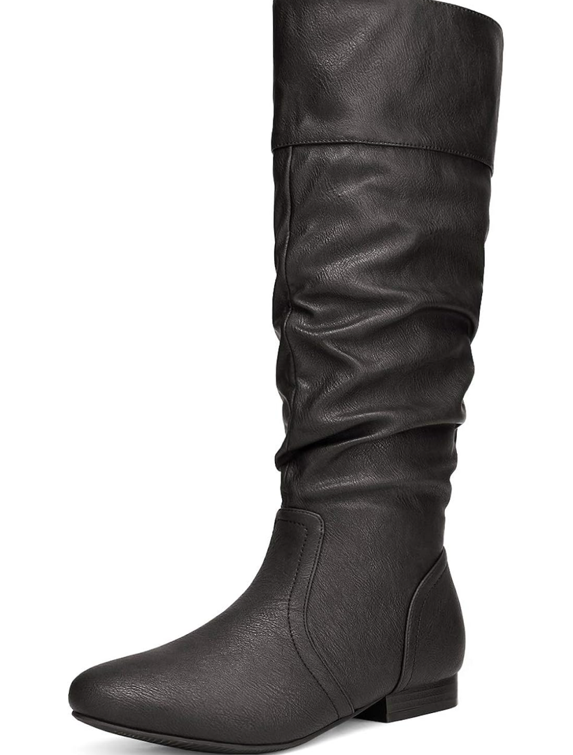 DREAM PAIRS Women's Wide Calf Knee High Pull On Fall Weather Winter Boots 10