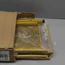 Hoctieon Gold Console Table, 3 Tier Entryway Table, Hallway Table, Narrow Sofa Table with Shelves, Entrance Table for Entryway, Gold and White