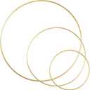 3 Pack Large Metal Floral Hoop Wreath Macrame Gold Hoop Rings(6 Inch8 Inch10 Inch) for Making Wedding Wreath Decor and DIY Dream Catcher Wall Hanging Crafts