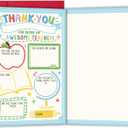 3 x Thank You Card Gift for Teacher, Fill in the Blank Appreciation Card from Kids, Interactive Thank You Gift for School Students, Cute End of Year Teacher Thank You Cards, 8.1 x 5.3 inches