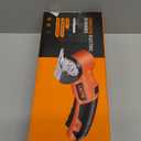 Electric Cardboard Cutter Scissors with LED Light, 2600mAh Rechargeable Battery, Brushless Motor, Tungsten Steel Blade, Cuts Cloth, Leather, Carpet, light orange