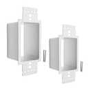 BestMounts - 2 Pack Electrical Power Outlet Box Extender Kit  Single Gang Box Extender - Single Receptacle Heavy Duty Plastic (White)