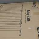 keny 29"-42.5" Baby Gate for Stairs, Auto Close Safety Dog Gate, Pressure Mounted Easy Walk Through Pet Gate for Doorways, Durable Stair Gate, 30" Tall, White