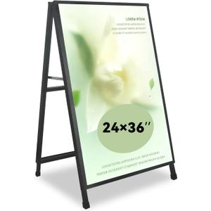 A Frame Sign 24x36 Inches Portable Sandwich Board Outdoor Sign Holder Heavy Duty Display Double Sided Sidewalk Sign Ideal for Mall Restaurant Supermarket Trade Shows (Frame only),1PACK