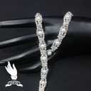 PEARLY JUN 1 Yard Pearl Rhinestone Trim Chain Silver Crystal Fringe Diamond Applique Ribbon String Tassel Strip for Sewing Wedding Dress Crafting Crafts Flower Embellishments