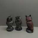 Hausse 3 Pack Bird Scarecrow Fake Horned Owl Decoy, Rotating Head Plastic Owl Bird Deterrents, Nature Enemy Horned Pest Repellent for Outdoor Garden