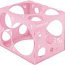 Worown 18 Holes Large Collapsible Pink Plastic Balloon Sizer Box, 1-12 Inch Balloons Sizer Cube, Balloon's Size Measurement Tools for Party Decorations