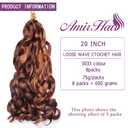 Pre Stretched Braiding Hair 20 Inch Loose Wave Crochet Braids Hair 8 packs Big wavy curly Bouncy Braiding Hair Curly Synthetic (30-33#, 20inch(pack of 8))