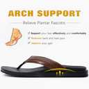 QIGEGE Flip Flop For Men with Arch Support Ultra Soft Cushion Footbed Slip On Lightweight Comfortable Thick Yoga Mat Thong Sandals Beach Thong Slides, Rugby Brown, Size 8
