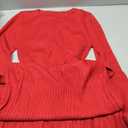 V FOR CITY Maternity Sweater Dress for Baby Shower Party Wrap V Neck Tie Waist Midi Winter Dresses Red Large
