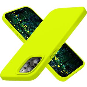 Cordking Designed for iPhone 15 Pro Max Case, Silicone Ultra Slim Shockproof Phone Case with [Soft Anti-Scratch Microfiber Lining], 6.7 inch, Fluorescent Green