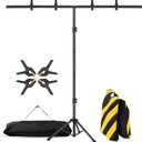 T-Shape Portable Backdrop Stand, 6.5x3.2ft Adjustable Photo Background Stand Kit, Sturdy Small Back Drop Holder with 4 Spring Clamps, Carry Bag for Parties, Photography and Video Studio