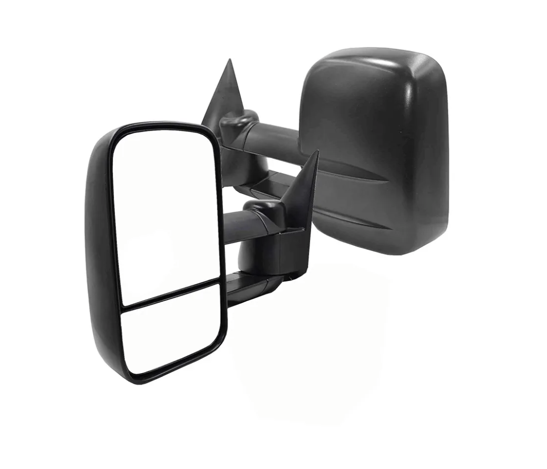 AERDM New Pair Towing Mirrors Manual Operated Textured Black Telescoping Trailer Side Mirrors Fit Chevy/GMC/Cadillac Silverado Sierra Avalanche Suburban Tahoe Yukon XL Escalade EXT ESV