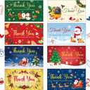 Kisston 240 Pcs Christmas Thank You Cards for Small Business Paper Snow Crane Santa Snowman Christmas Greeting Card Winter Themed Thank You Note for Holiday Party