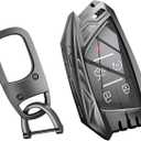 for Cadillac Key Fob Cover with Keychain,Stylish and Durable Zinc Alloy Protection Key Case Compatible with 2020-2023 Escalade ESV CT4 CT5 CT6 CTS XT6 Smart Remote Key shell Accessories