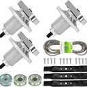 48 Inch Deck Blade Spindle Kit Fits for John Deere L120 L130, Replaces Spindles GY20050 GY20785, Blades GX20250 GY20568, Idler GY20067, GY22172, 1/2"X139" Belt GX20305 GY20571