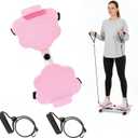 Ab Machine & Waist Twister - Slimming Tool With Foot Massage (Light Pink)