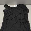 ZESICA Women's Summer Sleeveless Cocktail Party Bodycon Dress 2026 Spring One Shoulder Mesh Ruched Formal Midi Dresses S