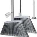 Broom, Outdoor Brooms for Sweeping Indoor, Adjustable 55" Pet Hair Removal Hevy Duty Broom for Floors Home Kitchen Garage Commercial Patio Industrial Snow (Pack of 2)