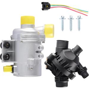 Electric Engine Water Pump w/Thermostat Compatible with BMW 128i 325i 328i 330i 525i 528i 530i X3 X5 Z4, Replace# 11517586925, 11537549476