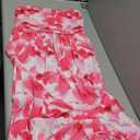 GRACE KARIN Women Strapless Dress Casual Loose Ruched Long Maxi Dress with Pockets (XX-Large, Pink Flower)