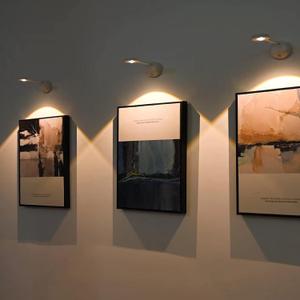 Wireless Picture Light Battery Operated, 2200mAH Rechargeable Painting Light with Motion Sensor and Rotatable Tube, Stepless Dimming Art Display Light for Picture Frame (1PCS, White)