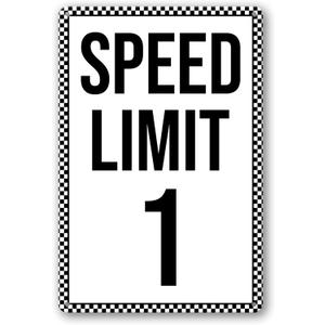 Speed Limit 1 Sign Fast One Birthday Decorations for Boys Race Car Party Decor Funny Metal Tin Signs Racing 1st Birthday Decoration Gifts 8x12 Inch