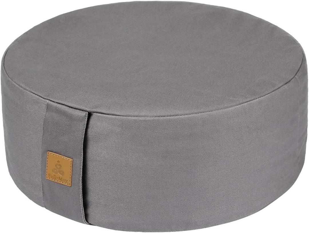 Zafu Buckwheat Meditation Cushion,D=13"/16" H=5.5",Round Zabuton Meditation Pillow,Yoga Bolster Kneeling Pillow Premium Yoga Pillow for Sitting on Floor Zippered Cotton Cover