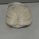 Flufymooz 100% Real Human Hair Toppers for Women, 10 Inch Clip in Human Hair Topper for Thinning Hair, 3603D Cover Clip in Bangs Natural Hairpiece With 4.5'' x 3'' Silk Base-Silver White