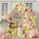 Pastel Pink Yellow Balloon Garland Arch Kit 143PCS Macaron Pink and Yellow Balloon Arch Kit for Honey Bear Baby Shower Princess Birthday Wedding Party Decorations