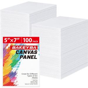 100 Pack 5x7 Inch Small Painting Canvas Boards for Kids Blank Canvas Panels White 100% Cotton for Acrylics Oil Watercolor Tempera Paints Art Class Supplies