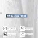 OWENIE White Shower Curtain for Bathroom 78 Inches Long, 3D Embossed Textured Fabric Farmhouse Shower Curtain Soft Cloth, Water Repellent, Machine Washable, Hotel Style, 72" W x 78" L, White