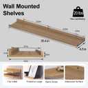 Oak Floating Shelves for Wall Decor, 36 in Shelf with Lip, 2 Set | 4.5" Deep Display Picture Ledge Shelf, Long Wall Mounted Storage Shelves for Bedroom, Bathroom, Living Room, Kitchen, Nursery