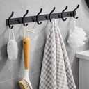 Black Wall Hooks, 17 Inch Coat Rack Wall Mount with 6 Hooks, Wall Hooks Heavy Duty for Hanging Backpack, Bag, Purse, Clothes, Hat, Coat, Towel | Entryway & Bathroom Storage Organization Hanger
