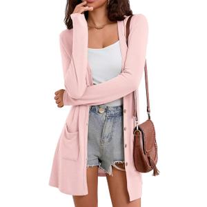 Witsmile Cardigan Sweaters for Women Lightweight Cardigan for Women Open Front Outwear with Pockets Casual Cover Ups S
