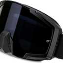 Skiing Motocross Goggles,Racing Riding Goggles ATV Dirt Bike,Ventilation Anti-Fog UV Impact Resistant for Adult (330 Series, Black Frame and Grey Lens)