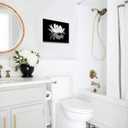 3 x Black and White Wall Art for bathroom Lotus Flower Canvas Wall Pictures Simple Life Floral Blossom Pictures Prints on Canvas Wall Decoration for Bedroom Dorm Decorations for College Girls 12x16inch